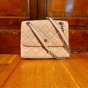 NWOT Kate Spade Powder Pink Leather Crossbody Clutch w/Adjustable Strap
